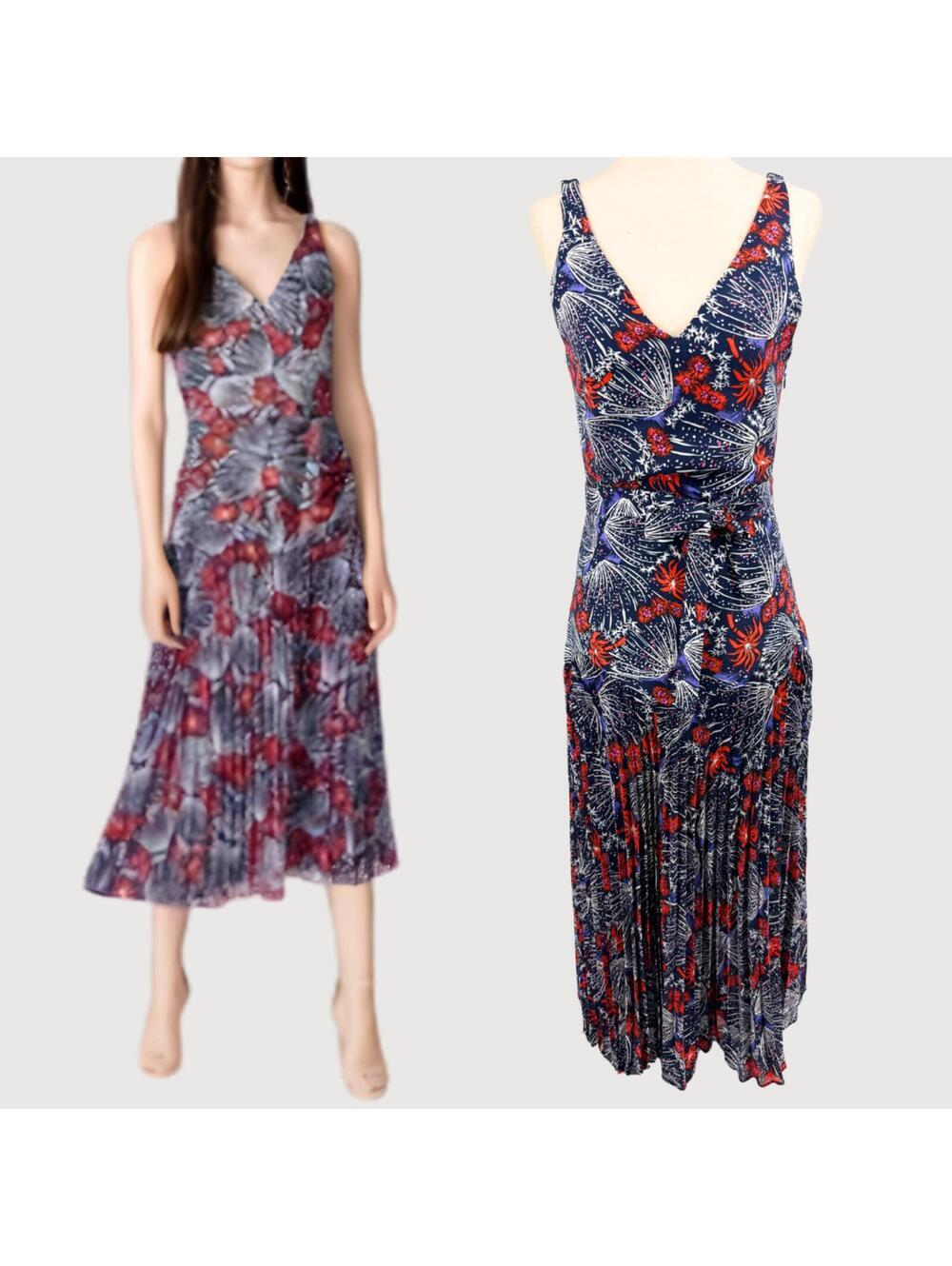 & Other Stories Pleated Drop Waist Midi Dress 4